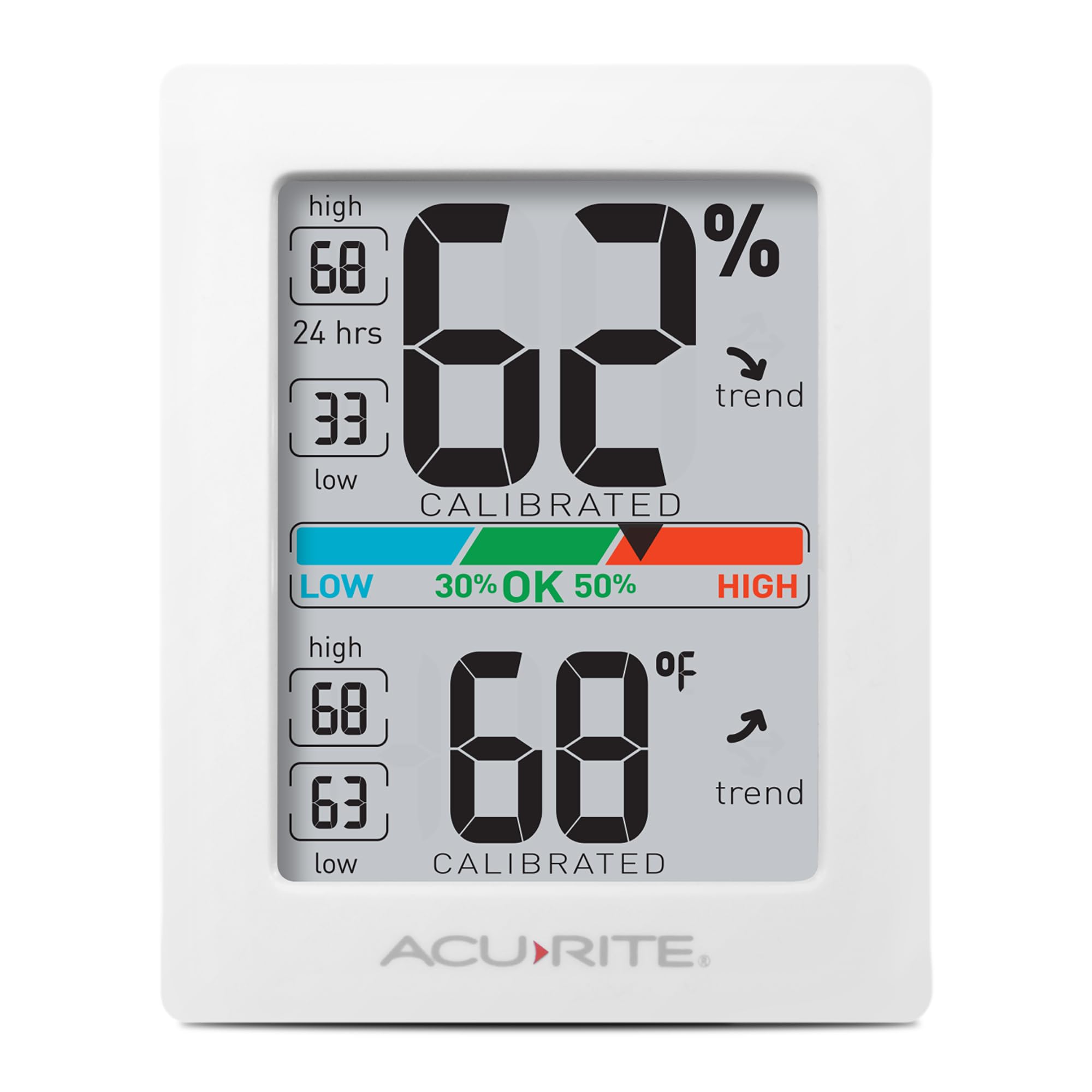 AcuRite Indoor Hygrometer and Thermometer front view