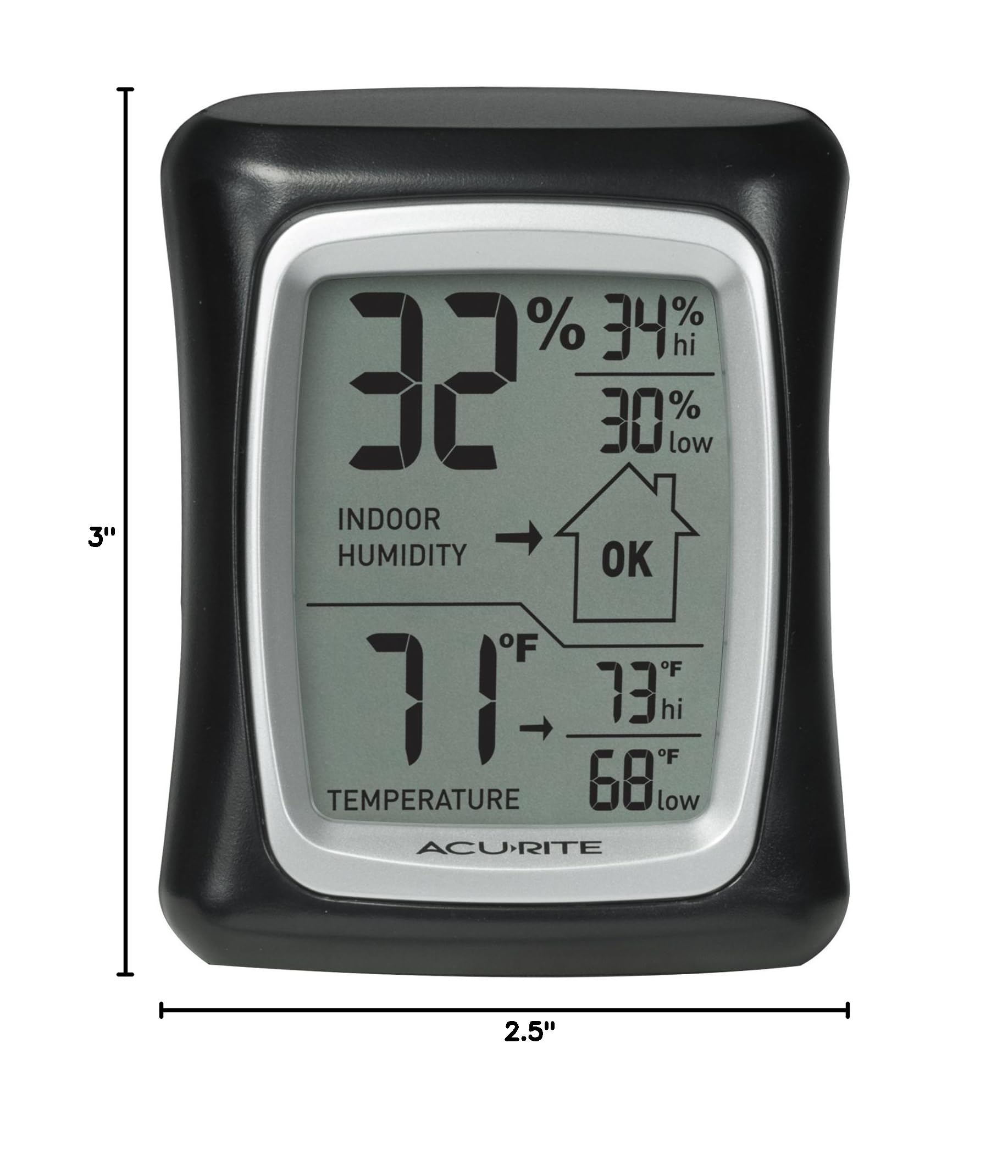 AcuRite Indoor Thermometer and Hygrometer packaging and instruction manual