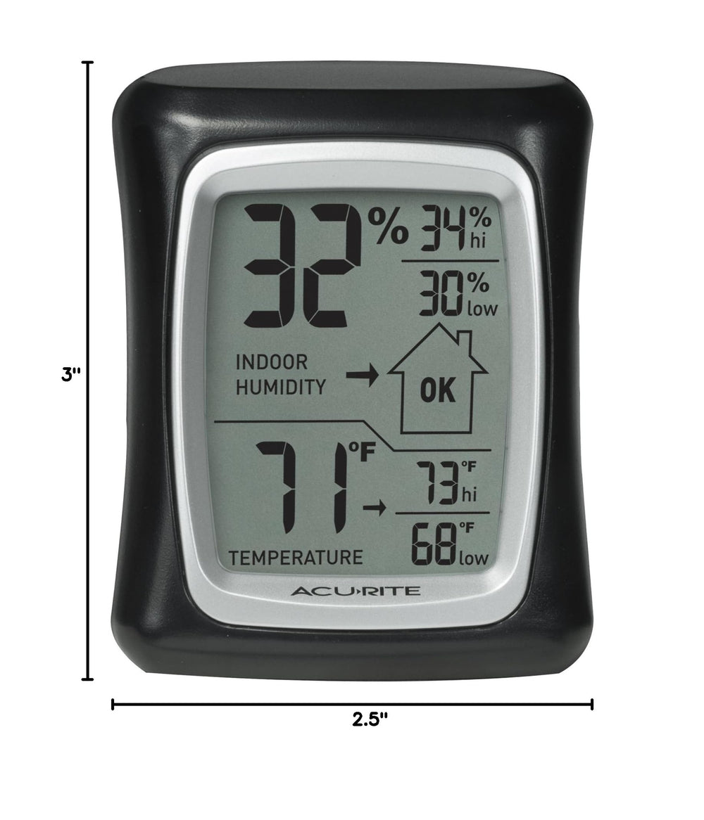 AcuRite Indoor Thermometer and Hygrometer packaging and instruction manual