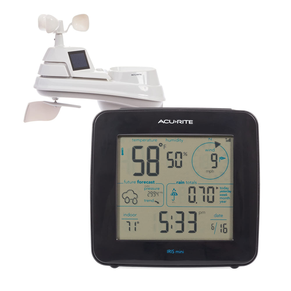 AcuRite Iris Weather Station monochrome screen front view