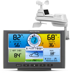 AcuRite Iris Wireless Home Weather Station front view with large colour LCD display