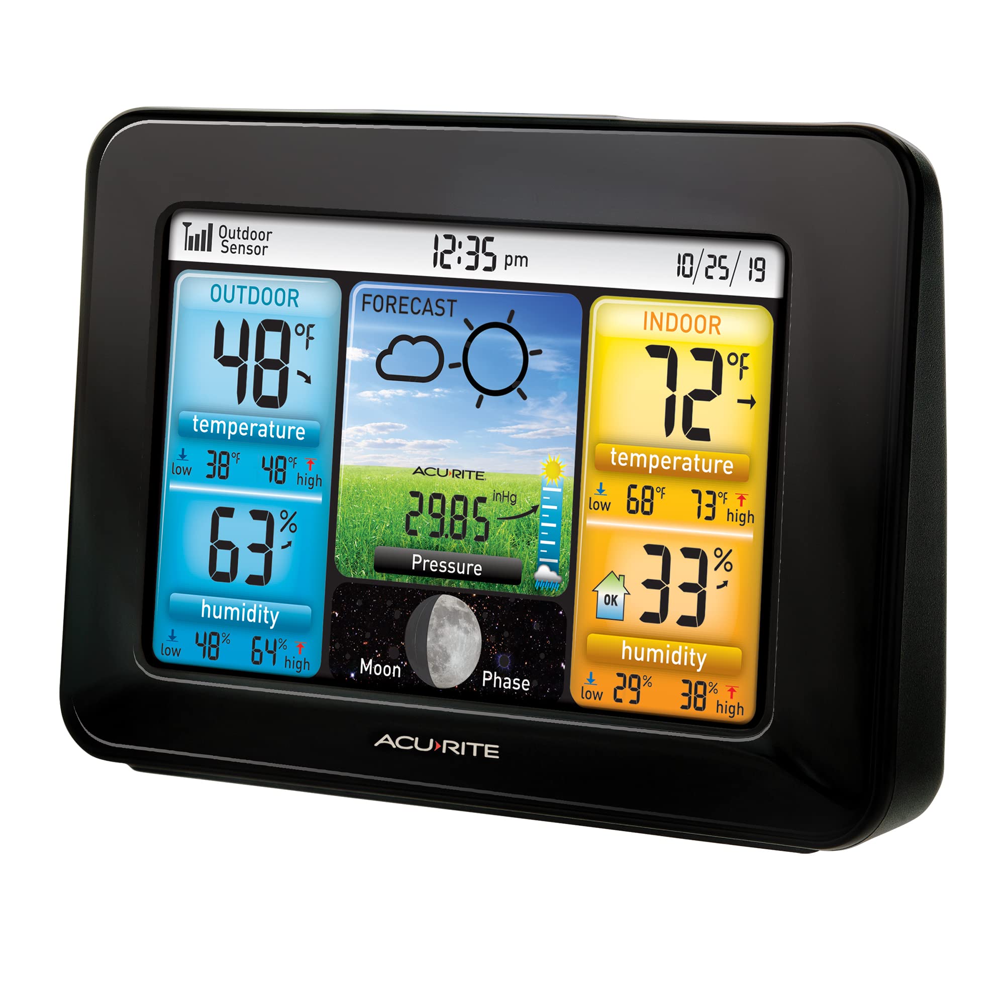 AcuRite weather station illuminated LCD color display