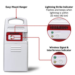 AcuRite Weather Station showing lightning strike alert