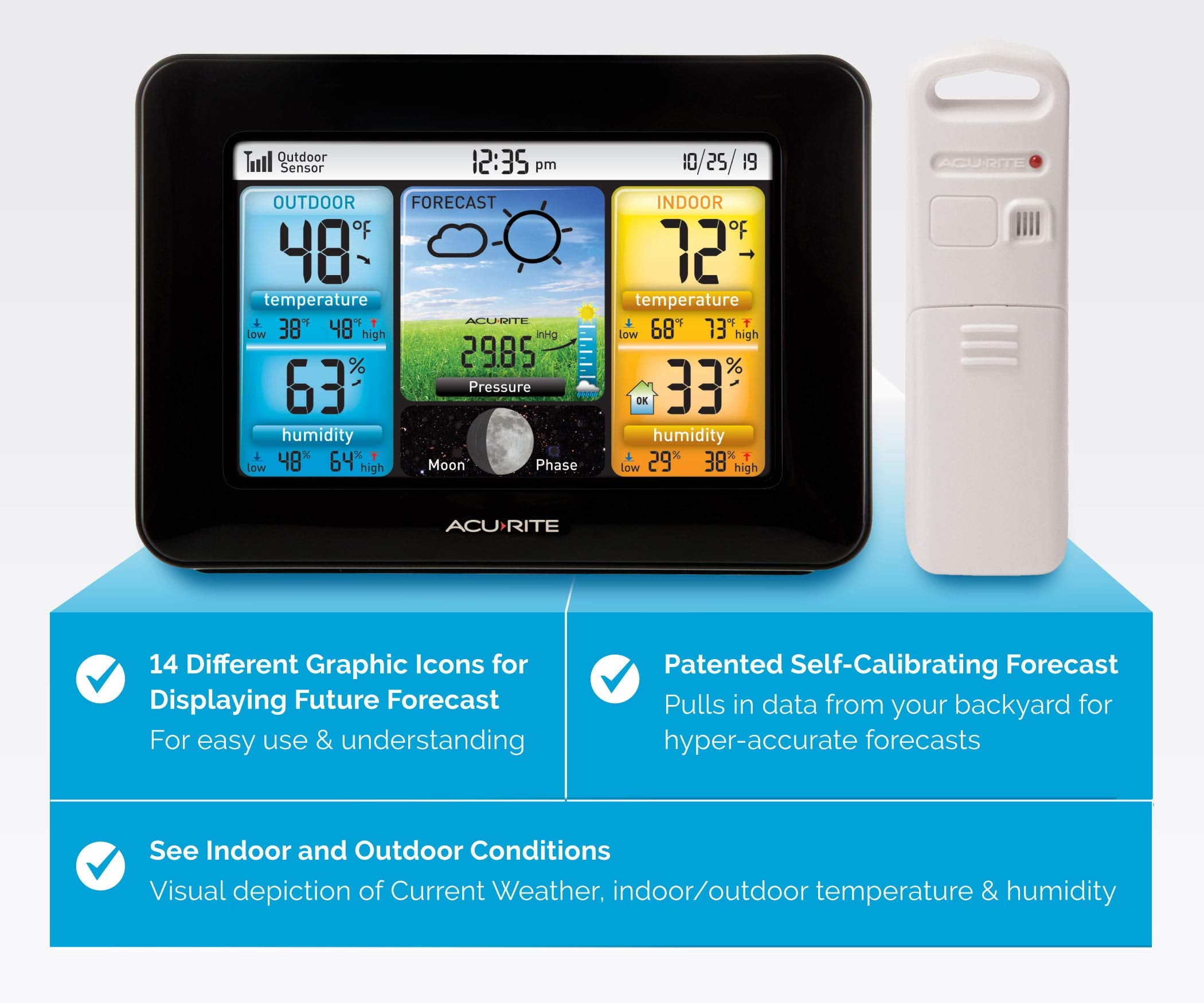 AcuRite weather station with dynamic forecast icons