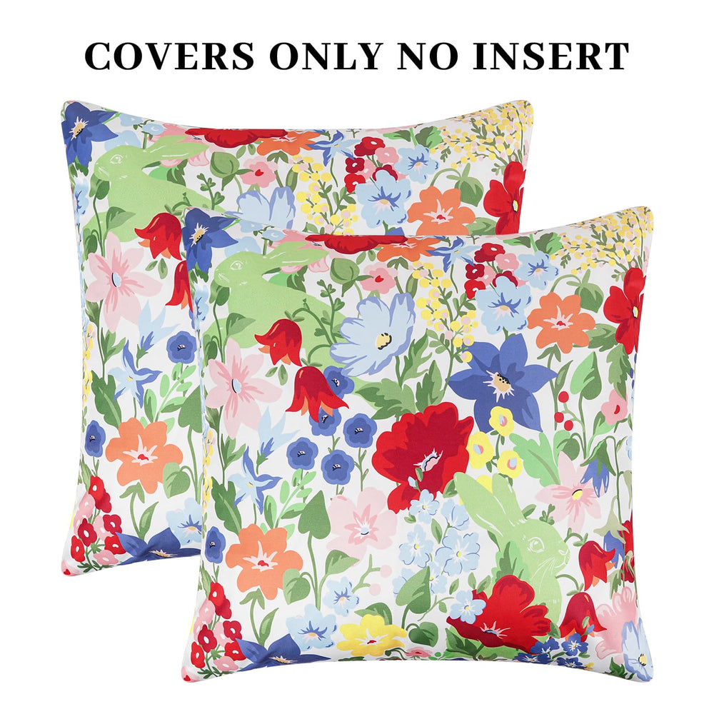 Adabana floral pillow cover showing dimensions 18x18 inches
