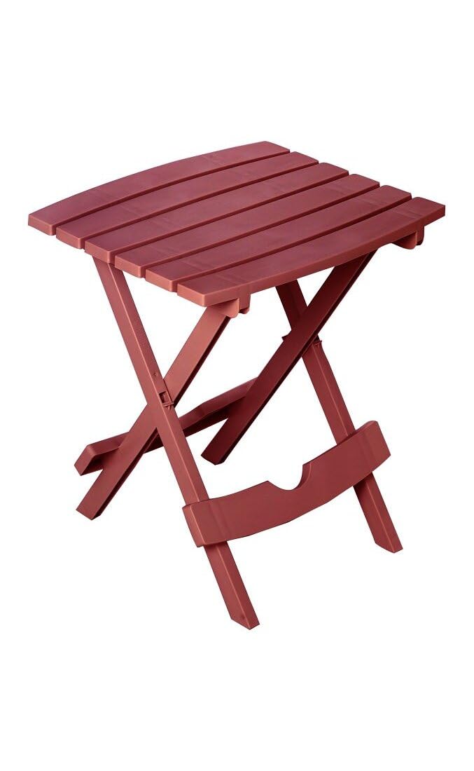 Adams Quick-Fold Side Table Merlot close-up detail