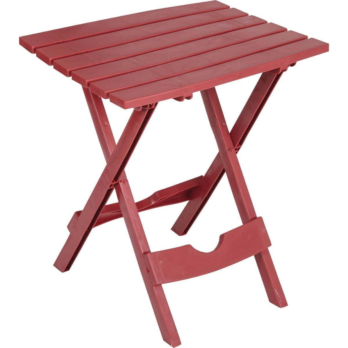 Adams Quick-Fold Side Table Merlot in outdoor setting