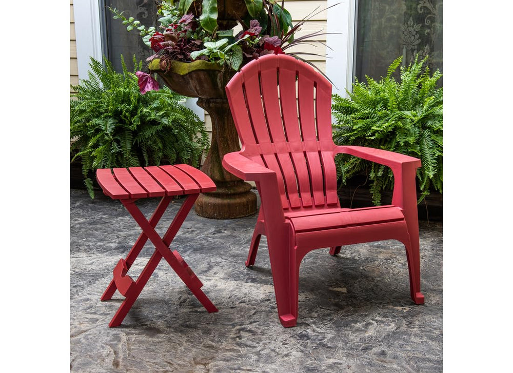 Adams Quick-Fold Side Table Merlot side view