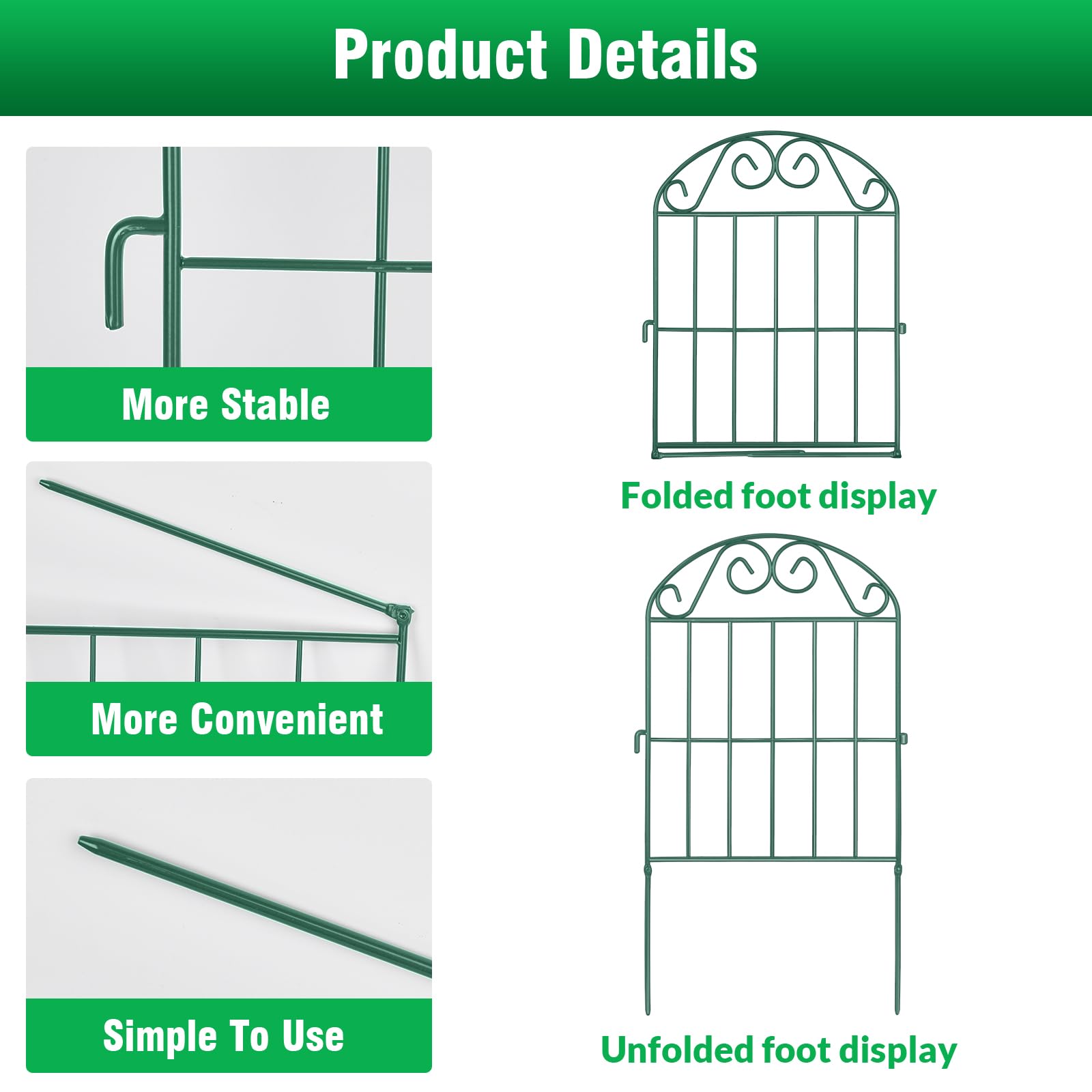 ADAVIN Collapsible Garden Fencing showcasing arched design