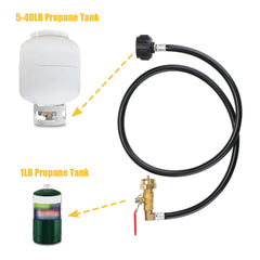 Additional 1 lb propane bottle caps included with WADEO hose
