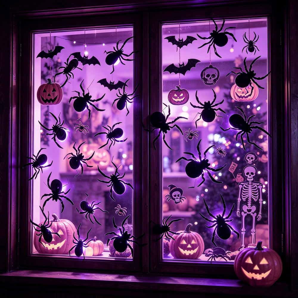 Adhesive tape included for spider wall decor
