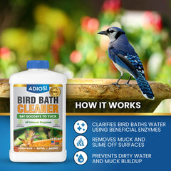 ADIOS! Bird Bath Cleaner 32oz bottle side view