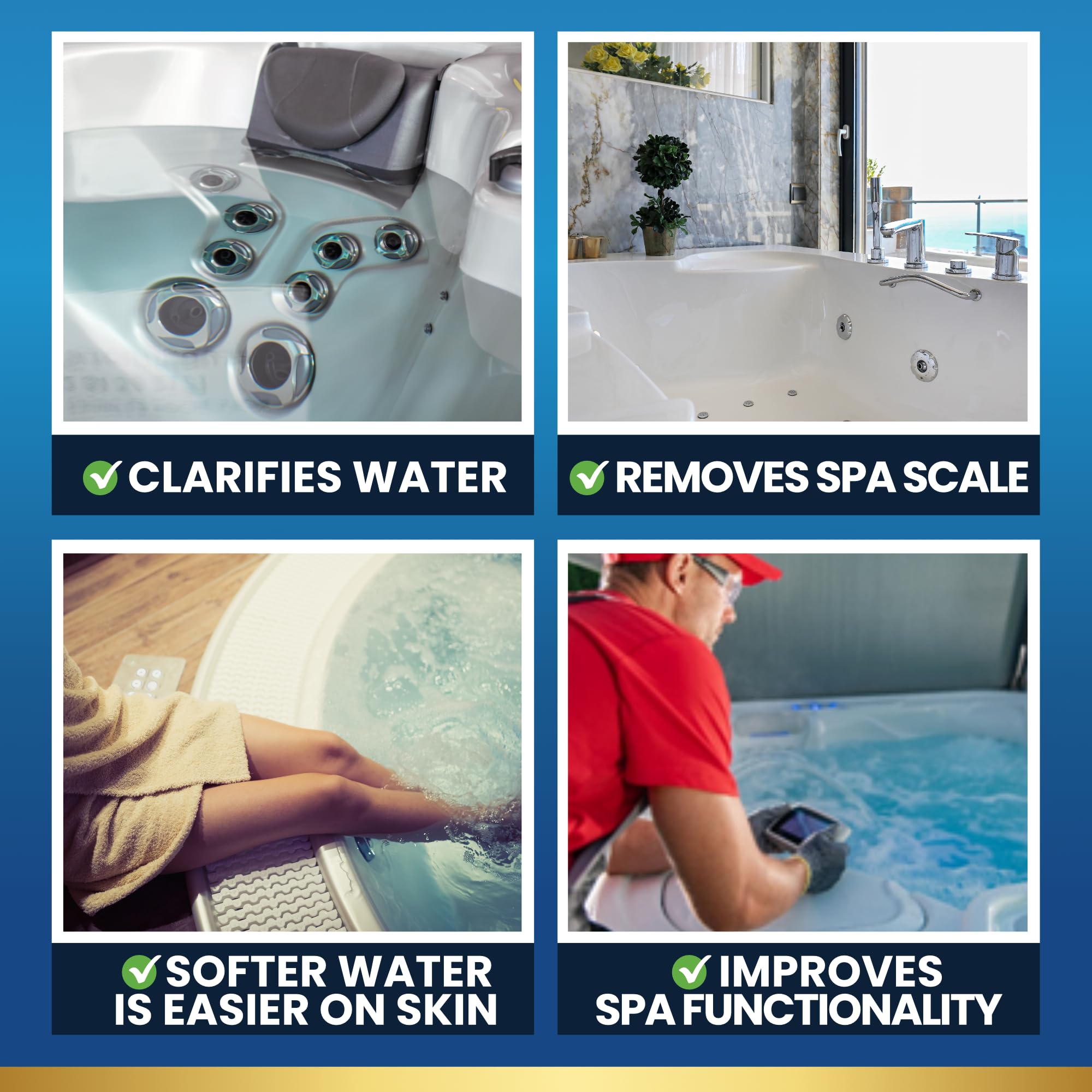 ADIOS! Hard Water Clarifier 32oz in a hot tub setting