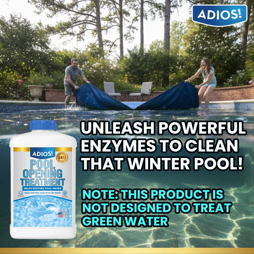 ADIOS! Pool Opener 32oz bottle side view