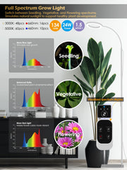 Adjustable 79-inch pole of the GLOWRIUM grow light