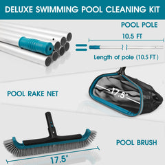 Adjustable aluminum pole of the POOLWHALE cleaning kit