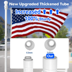 Adjustable Anovo Flag Pole sections with rings and mount