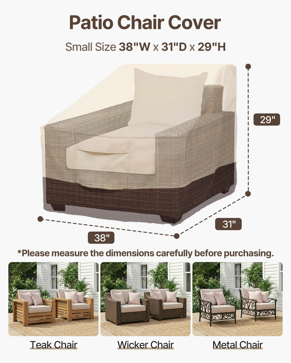 Adjustable click-close straps on Vailge Chair Cover