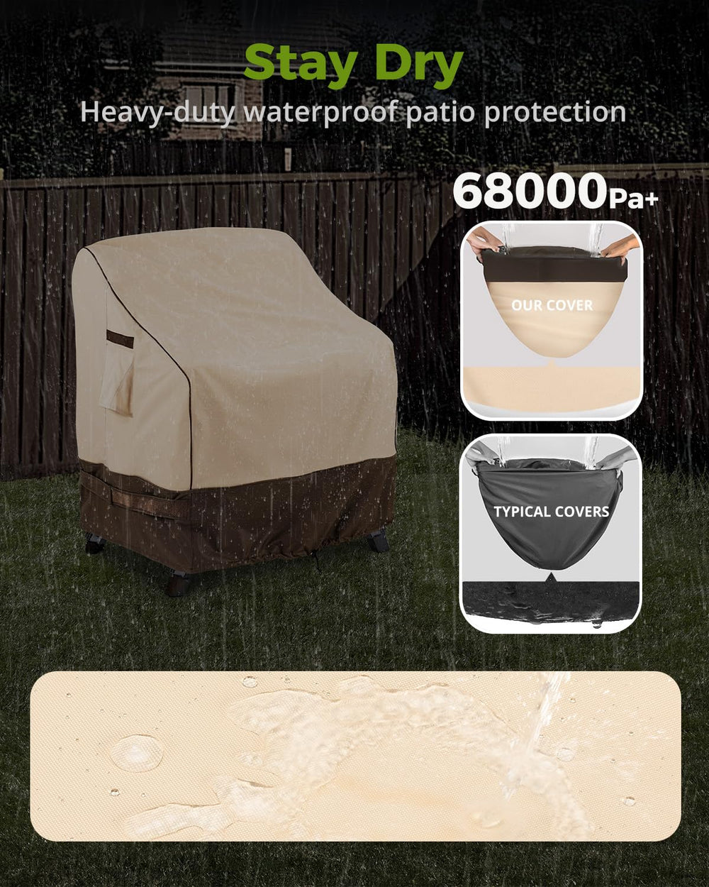 Adjustable cord lock on KylinLucky patio cover