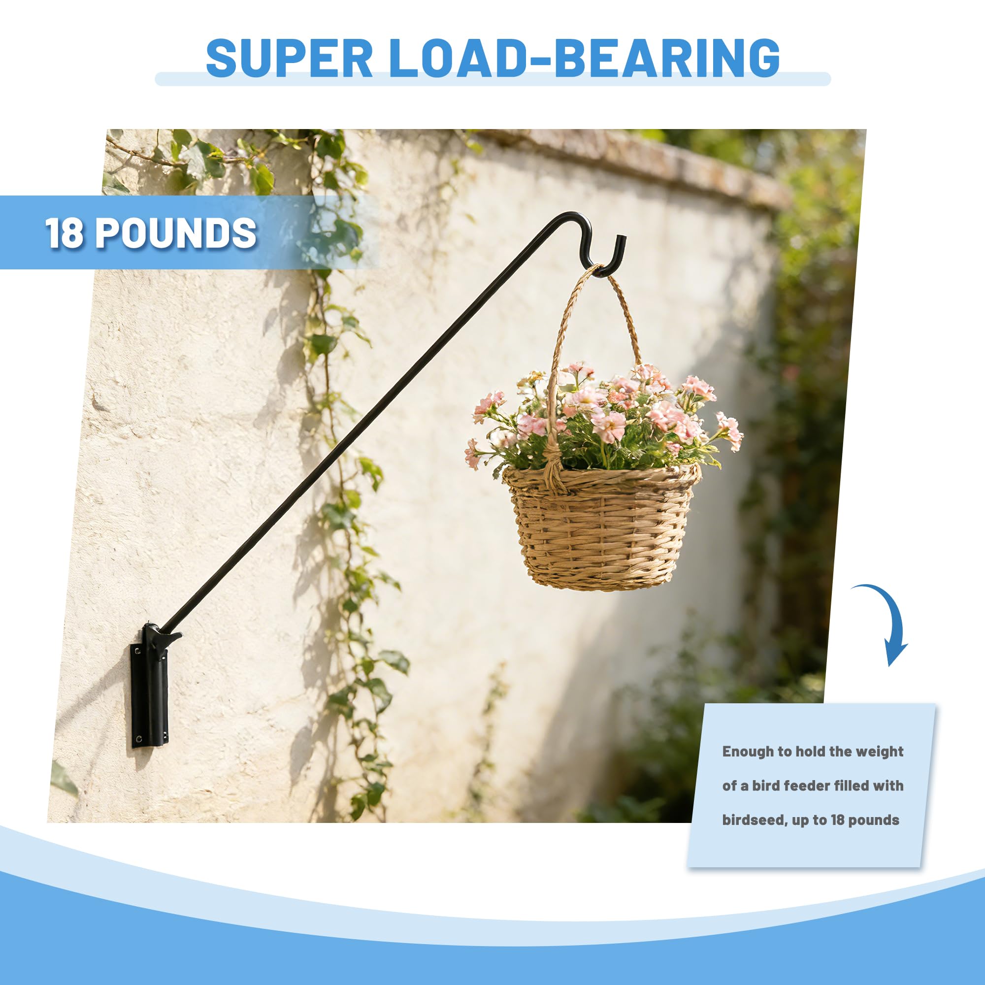 Adjustable deck hook extended to 43 inches