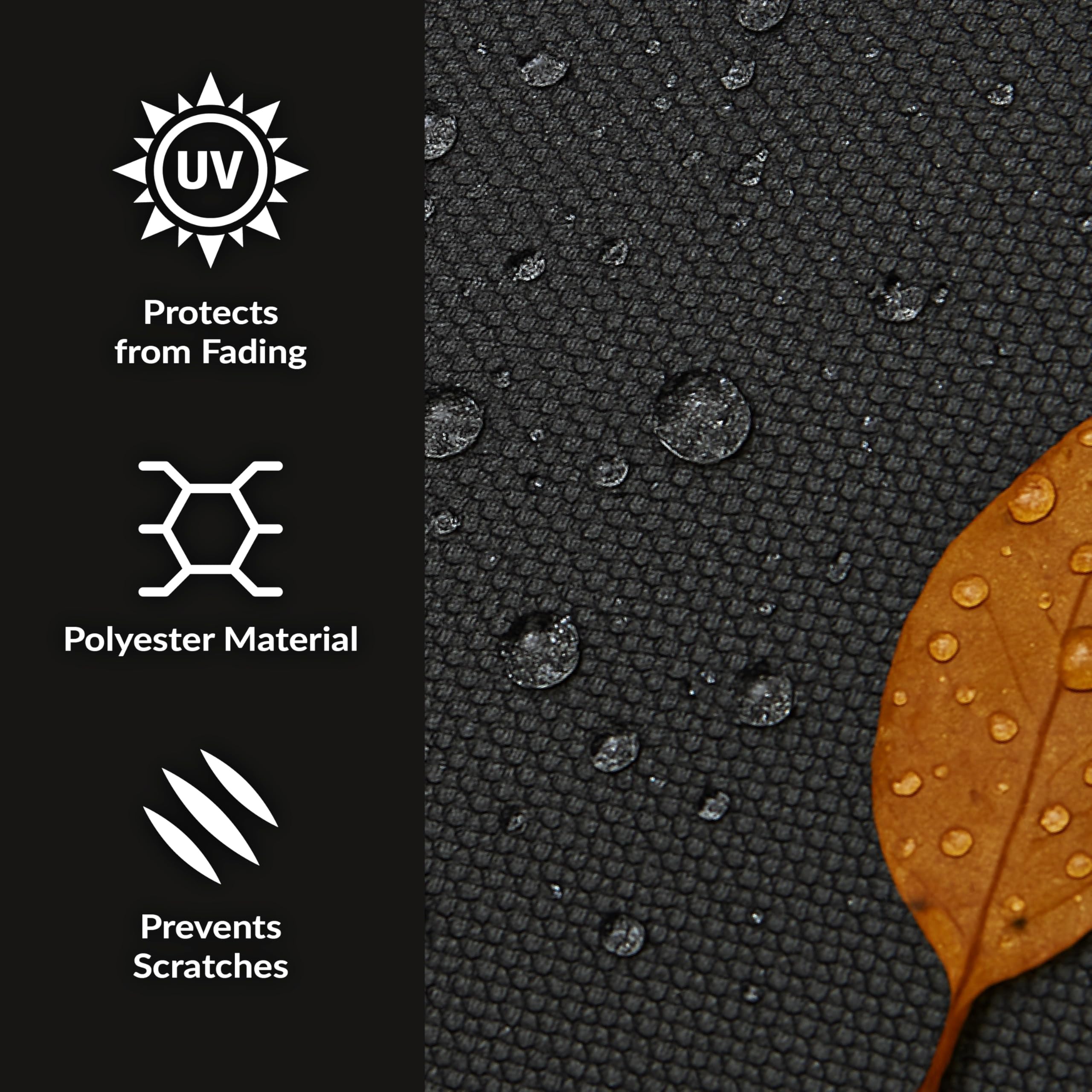 Adjustable drawstring feature on round fire pit cover