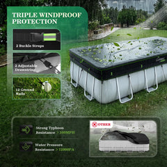 Adjustable drawstrings on UIRWAY pool cover