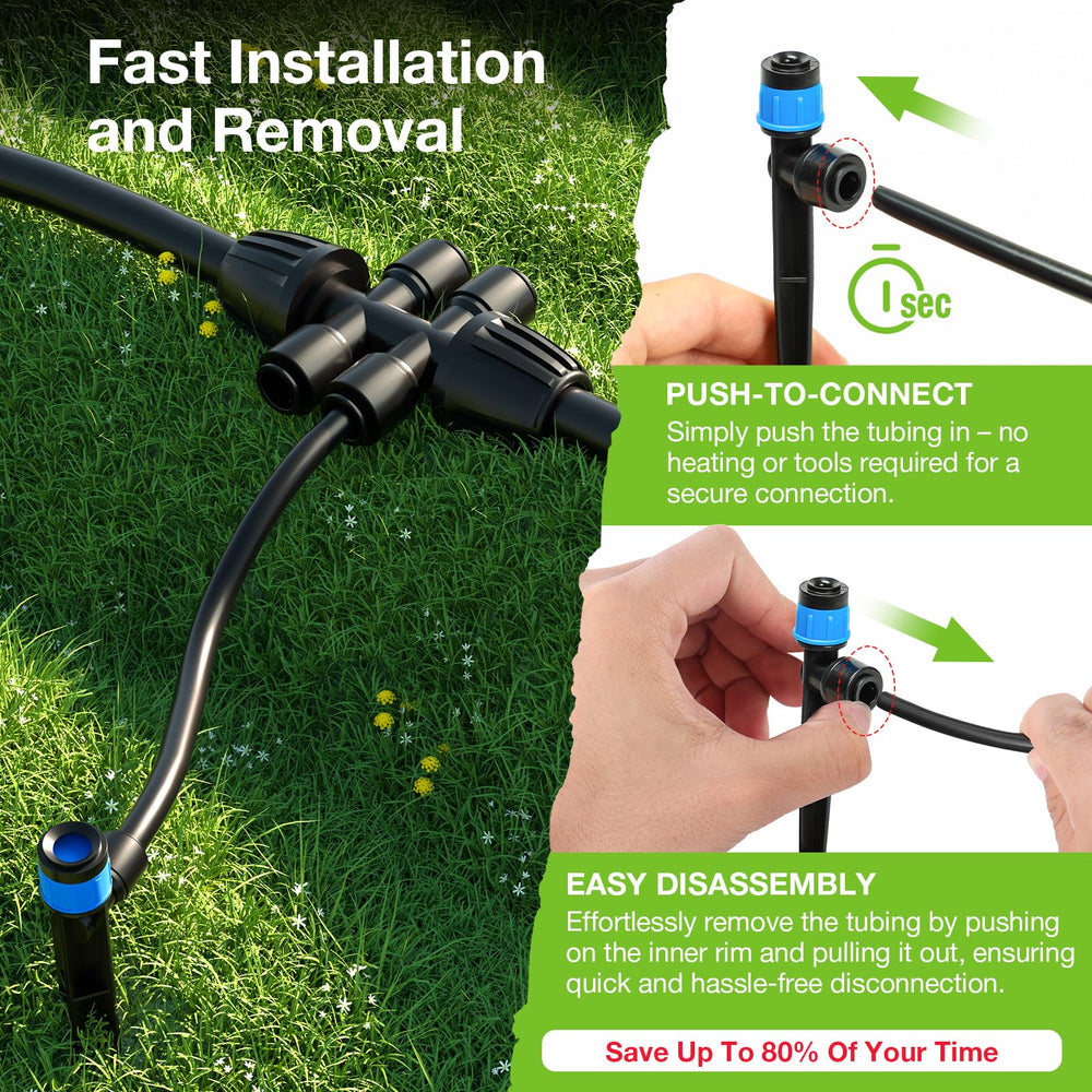 Adjustable drip emitters from the MIXC irrigation kit