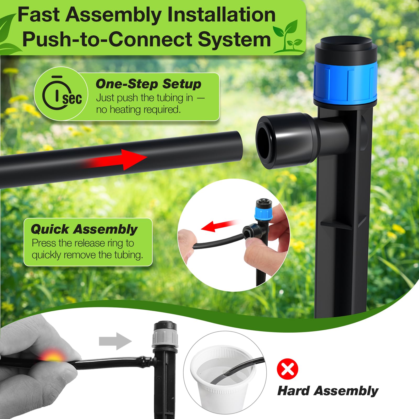 Adjustable drip emitters from the MIXC irrigation kit