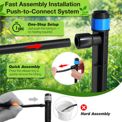 Adjustable drip emitters from the MIXC irrigation kit