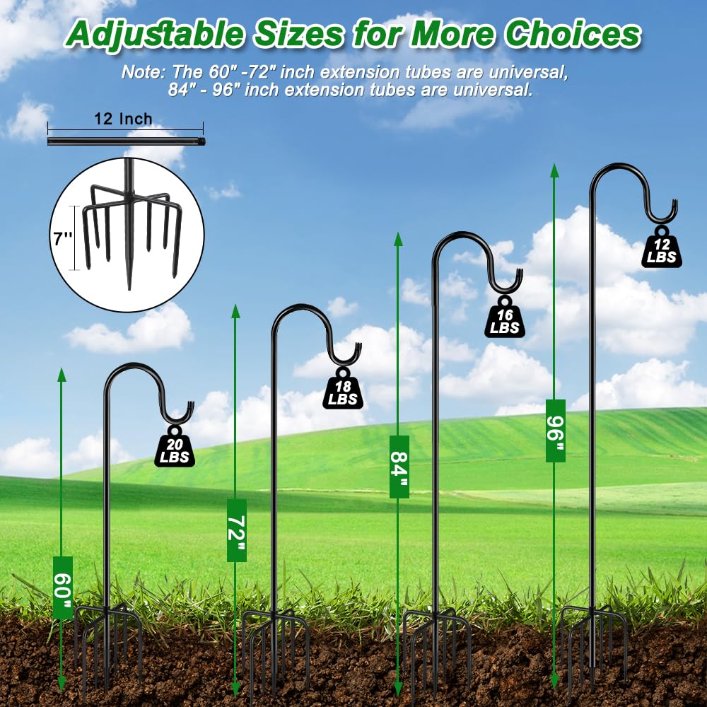 Adjustable height feature of ANIDEER Shepherd's Hook