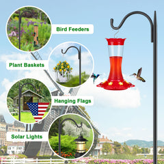 Adjustable height feature of FEED GARDEN shepherd hook