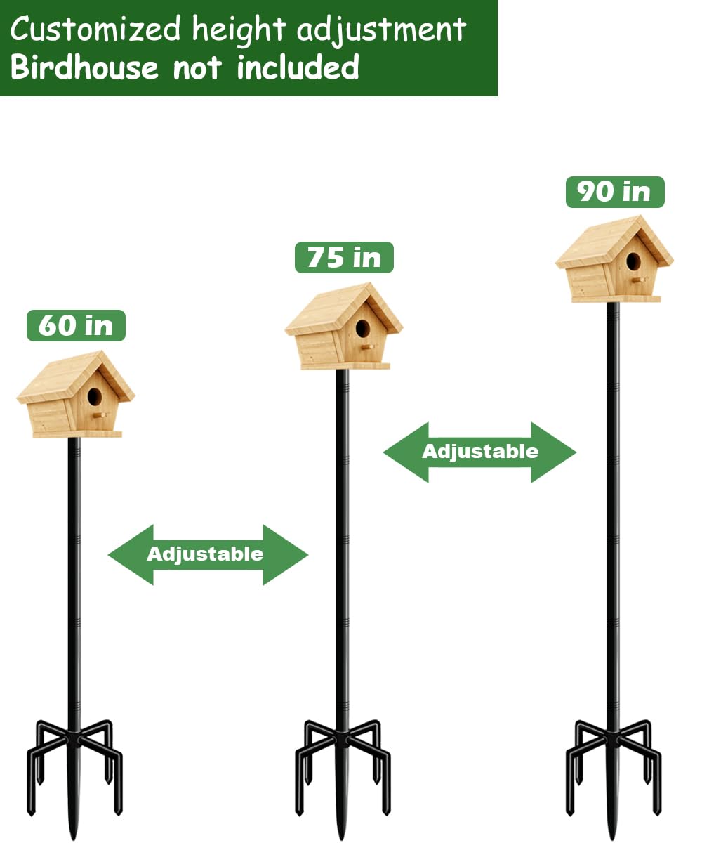 Adjustable height feature of Mokeyder Bird House Pole