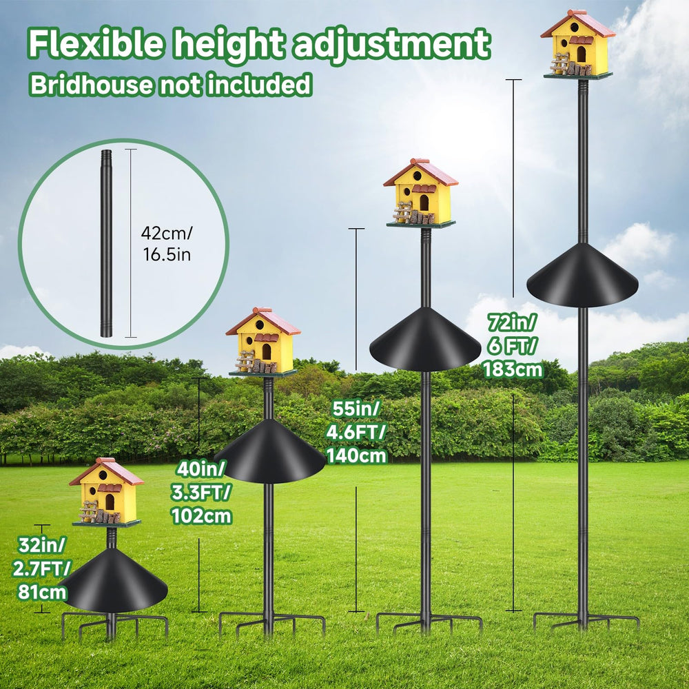 Adjustable height feature of PROERR Smart Bird Feeder Pole Stand