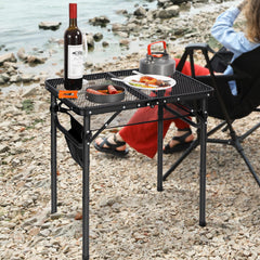 Adjustable height feature of REDCAMP folding grill table