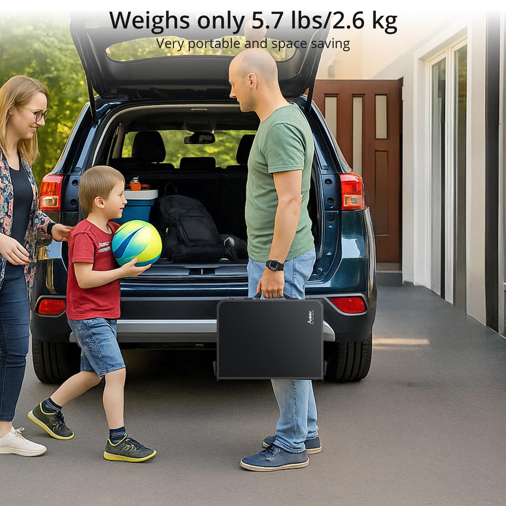 Adjustable height feature of the Anbte camping table