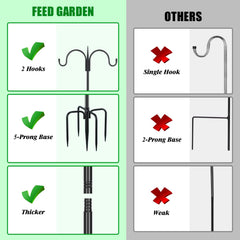 Adjustable height feature of the FEED GARDEN Shepherds Hook