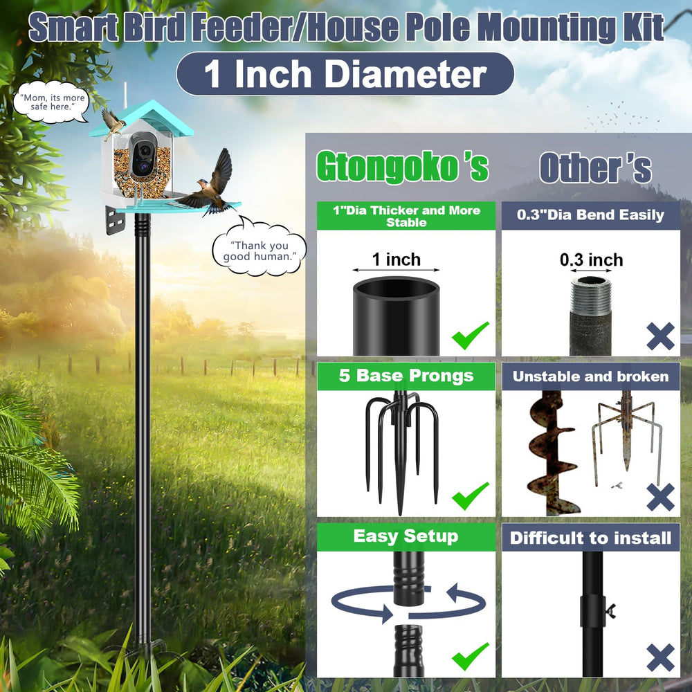Adjustable height of Gtongoko bird feeder pole sections