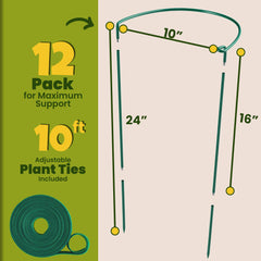 Adjustable height of K-Brands plant support stakes at 16 inches