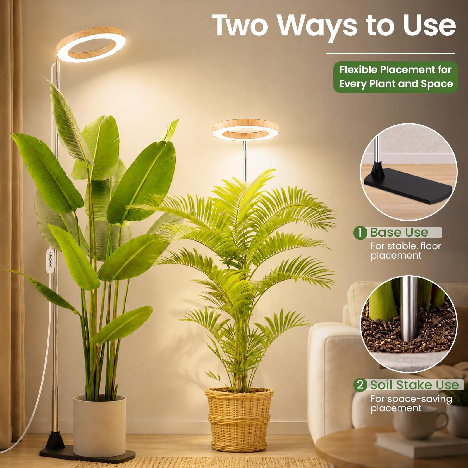 Adjustable height of LBW grow light from 10.5" to 65"