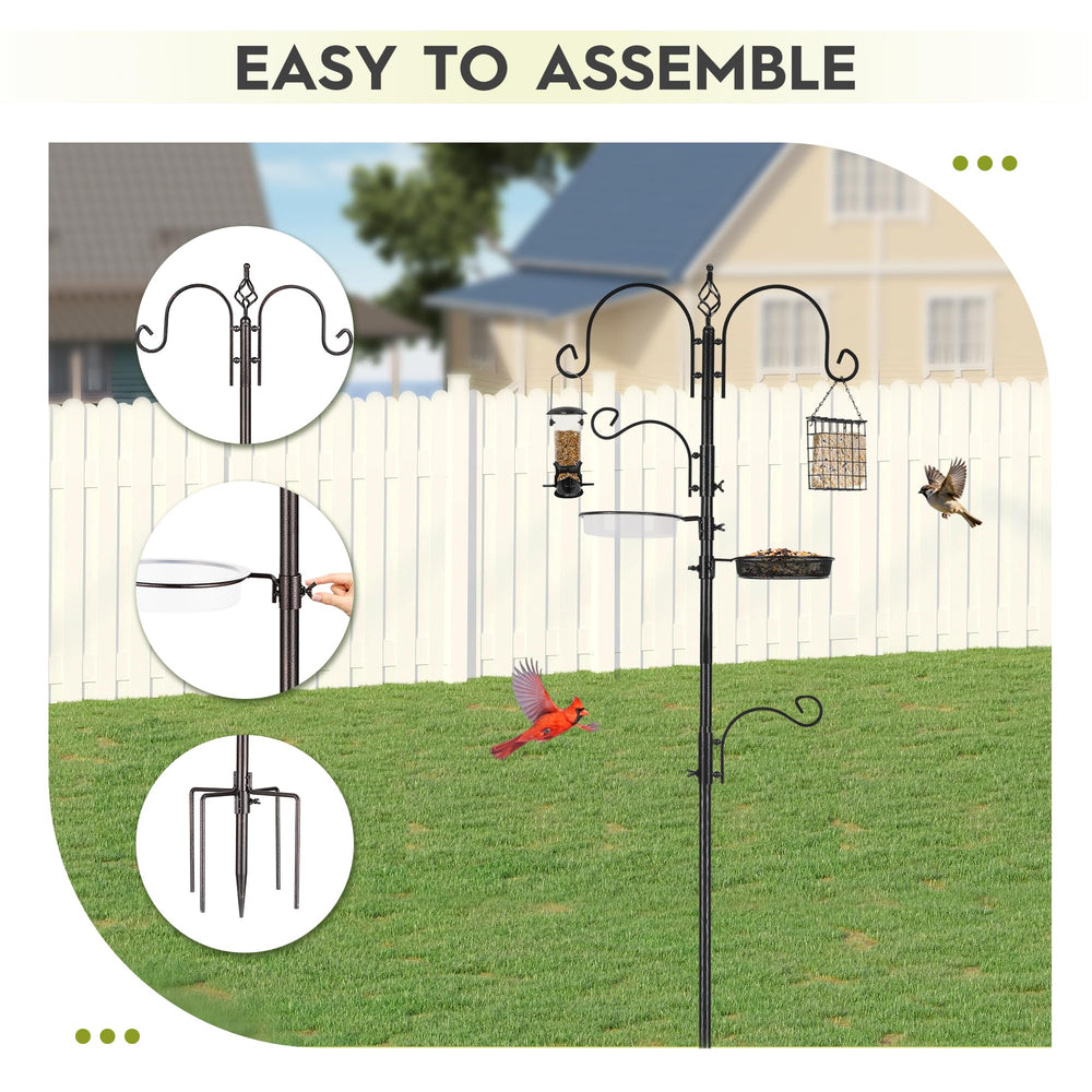 Adjustable hooks on the ERYTLLY Bird Feeder Pole