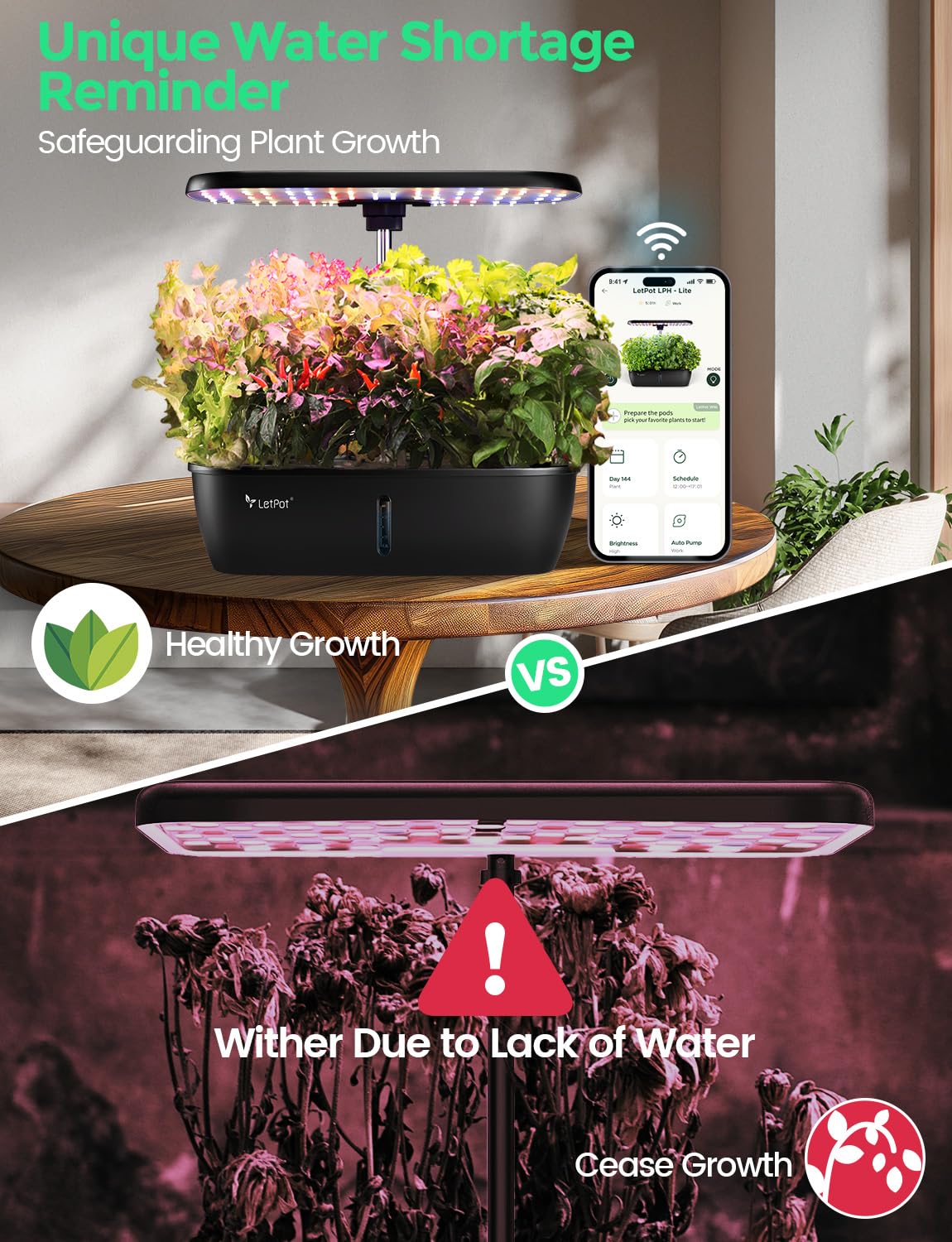 Adjustable LED rod of LETPOT Hydroponics system