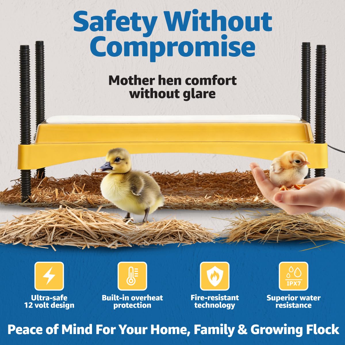 Adjustable legs of Brinsea Ecoglow Safety 1200 brooder