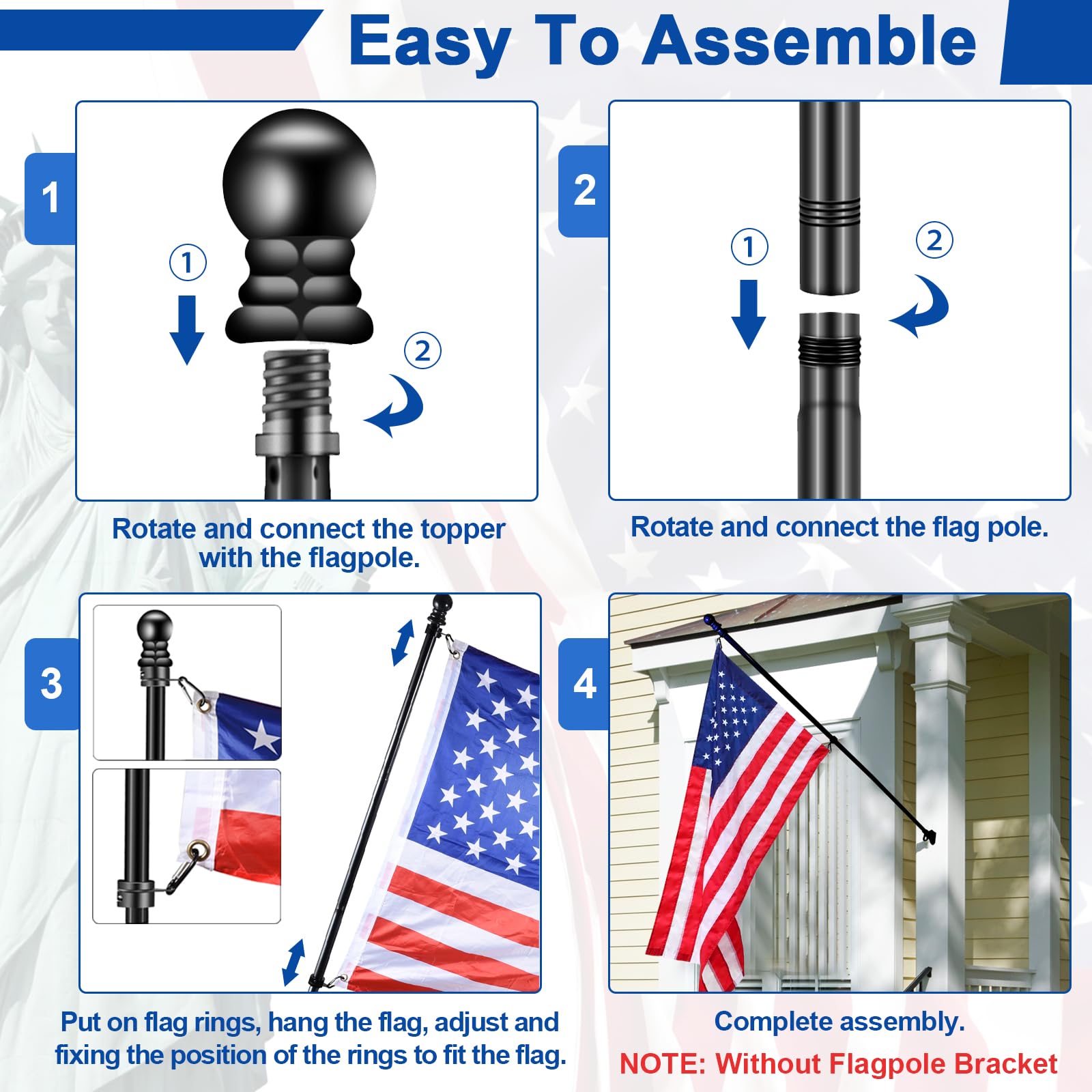 Adjustable length feature of BONWIN Flag Pole