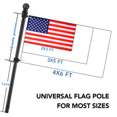 Adjustable length feature of Yeesun flag pole displayed