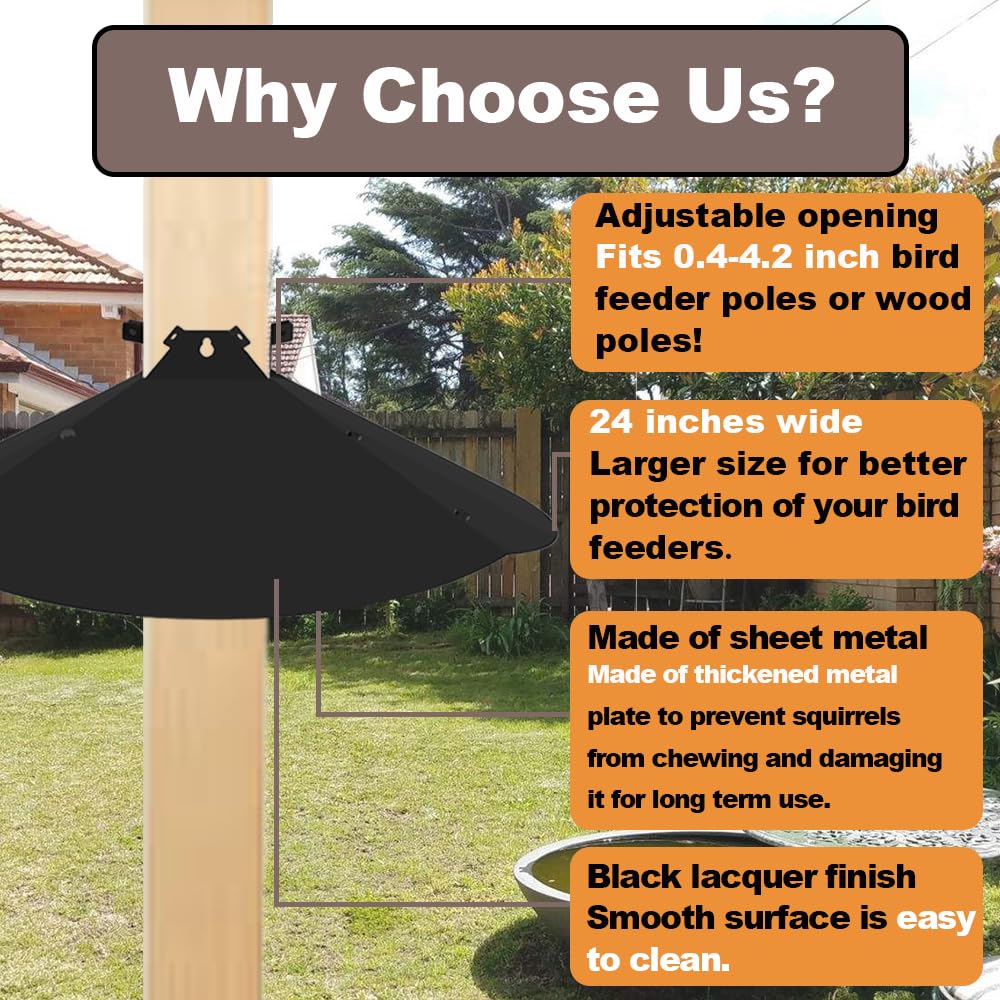 Adjustable opening size of PirateAnt Squirrel Baffle