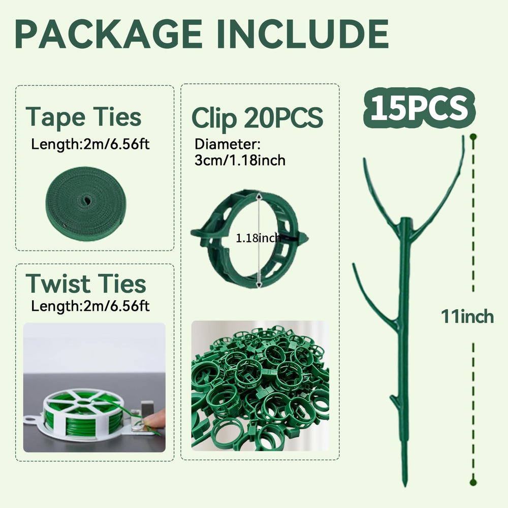 Adjustable plant support poles stacked up to 38 inches for climbing plants