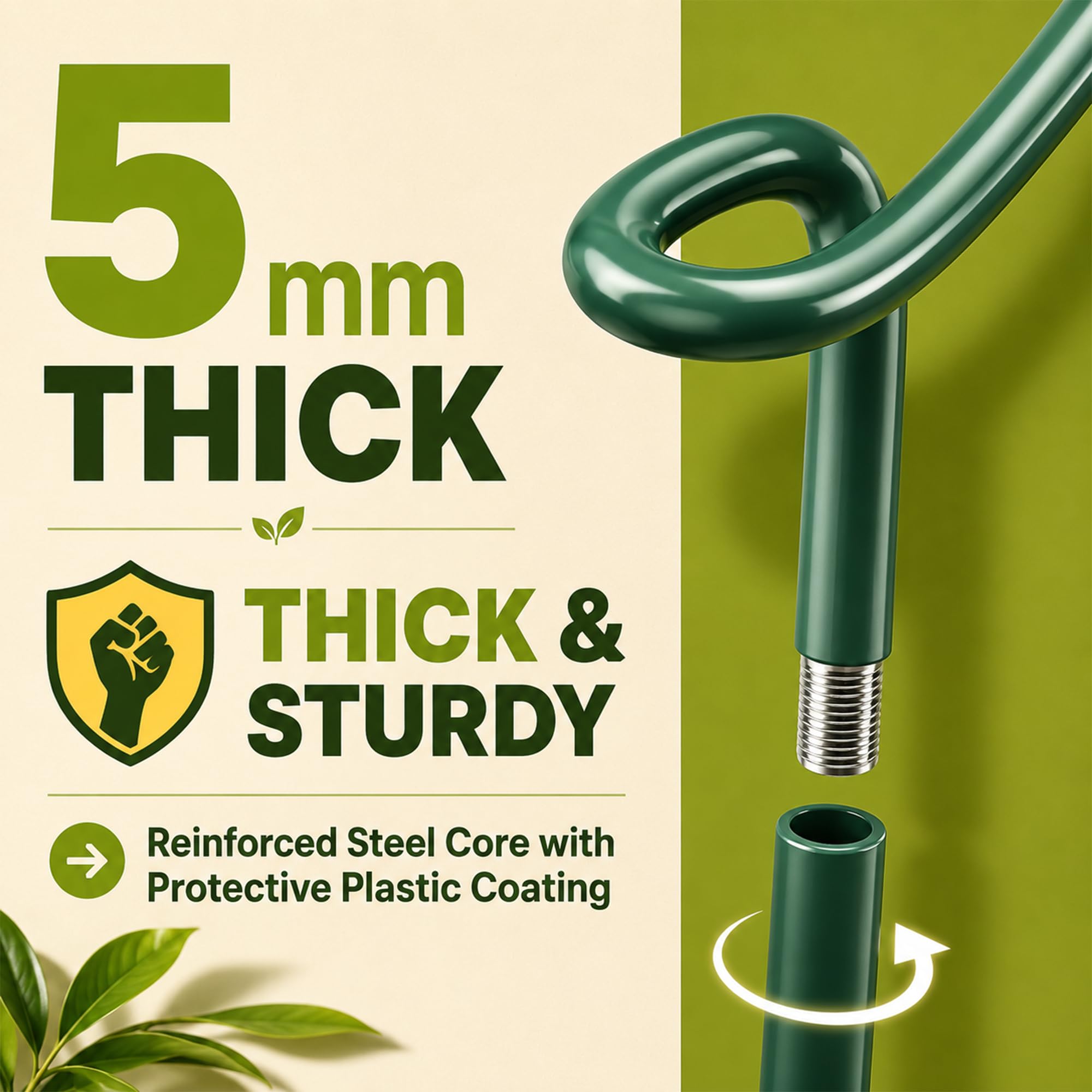 Adjustable plant support stake set displayed in a garden
