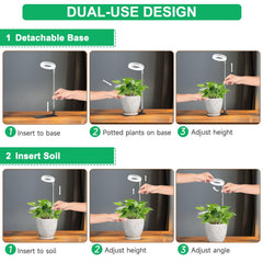 Adjustable pole of Aokrean Halo Grow Light in use