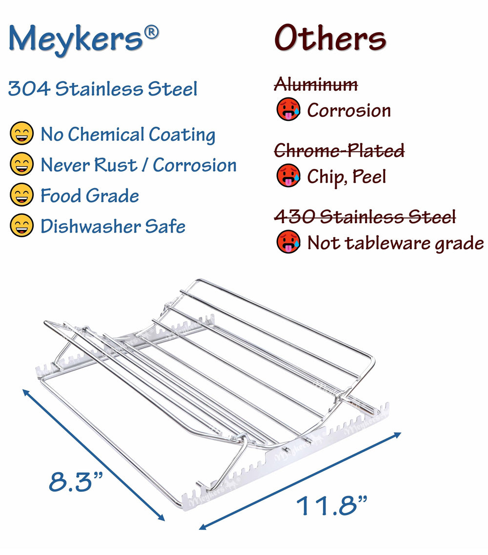 Adjustable roasting rack positioned for turkey