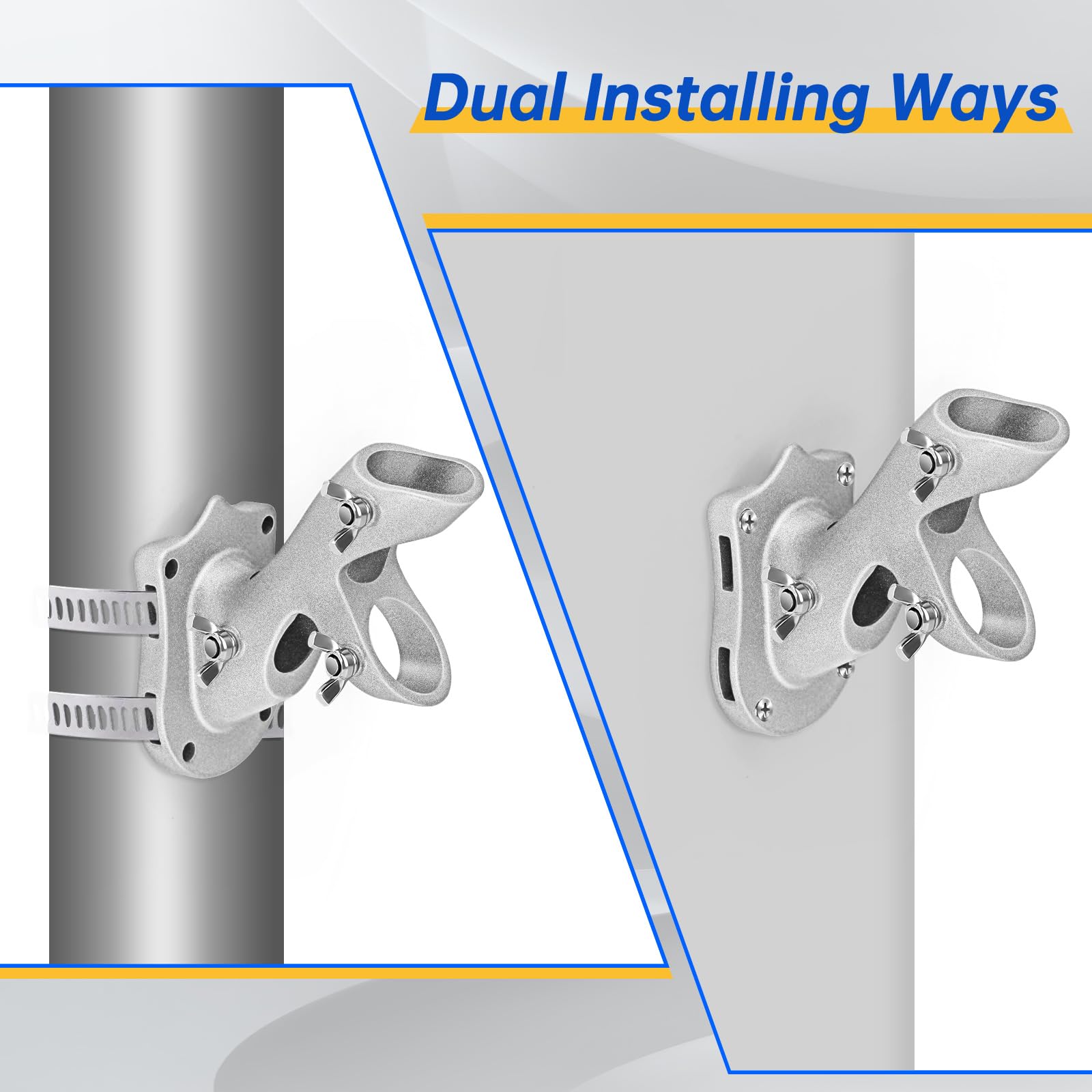 Adjustable sections of Anovo flag pole displayed